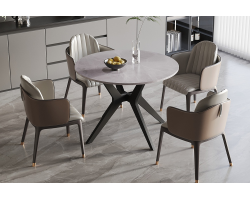 Table 'Apollo' 110 cm en pierre brillante ronde - Élégance et Durabilité