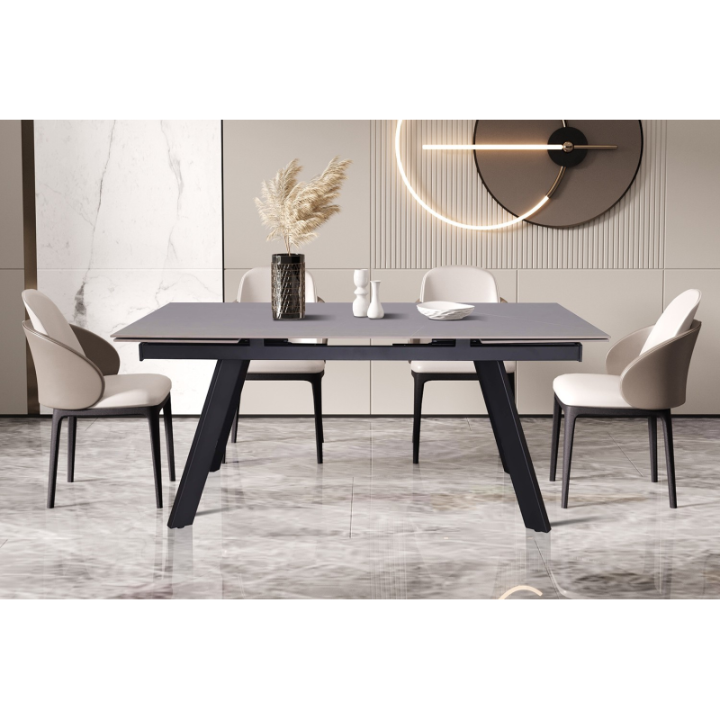 Table extensible 'Hera' 160-240 cm en pierre grise pour un intérieur moderne