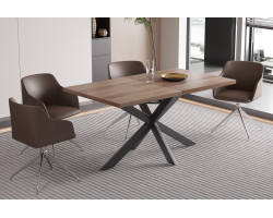Table extensible 'Kos' 160-200 cm Brun foncé - Mobilier élégant
