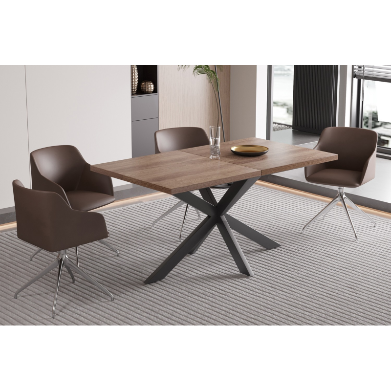 Table extensible 'Kos' 160-200 cm Brun foncé - Mobilier élégant