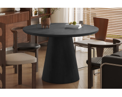 Table 'Miklos' 120 cm Ronde Décor Brun Foncé - Meubles Élégants