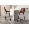Tabouret de bar Ozan PU Brun - Élégance et Confort