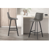 Tabouret de bar 'Ozan' PU gris - Élégance et confort