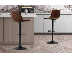 Tabouret de bar Trevi PU Brun - Élégant et Confortable