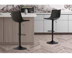 Tabouret de bar Trevi en PU Noir - Élégance et Confort