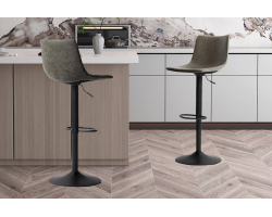 Tabouret de bar Trevi PU Gris - Élégance et Confort