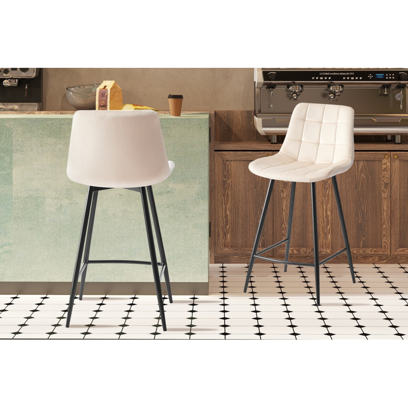 Chaise de comptoir Juta Velours Beige - Élégance et Confort