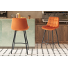 Chaise de comptoir 'Juta' Velours Orange - Design Contemporain