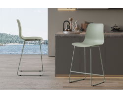 Chaise de comptoir Marie Gris-vert - Confort et Design