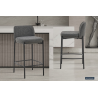 Chaise de comptoir Ella en gris - Meubles modernes