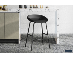 Chaise de comptoir 'Anna' en polypropylène noir - Meubles modernes