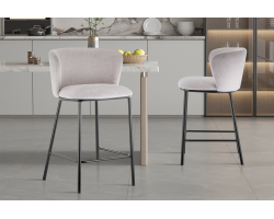 Chaise de comptoir 'Arthur' Tissu Ote Belfast 23 Beige - Meubles Modernes