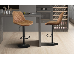 Tabouret de bar Madrid PU Cognac - Élégance et confort