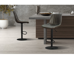 Tabouret de bar Barcelona - Design vintage en PU brun foncé