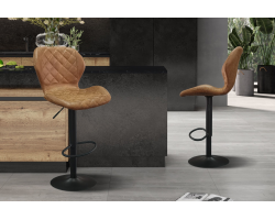 Tabouret de bar 'Malaga' PU Ote Topper 02 Cognac - Meubles élégants