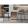 Chaise de comptoir 'June' Bouclé Gris - Élégance et confort