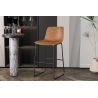 Chaise de comptoir Mancia PU cognac - Élégance vintage et confort