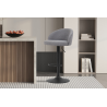 Tabouret de bar Arda Bouclé Gris Clair - Élégance et confort