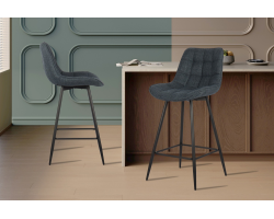 Chaise de comptoir Ariba - Tissu Ote Montego 303 Bleu foncé