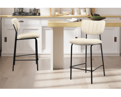 Chaise de comptoir Antura en tissu Ote Lisa 110 beige - Meubles