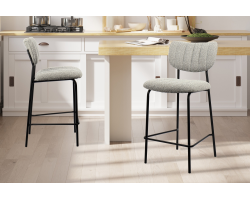 Chaise de comptoir Antura en tissu Ote Lisa 453 gris clair - Meubles