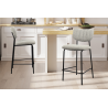 Chaise de comptoir Antura en tissu Ote Lisa 453 gris clair - Meubles