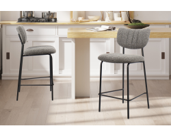 Chaise de comptoir Antura en tissu Ote Lisa 456 gris foncé - Meubles