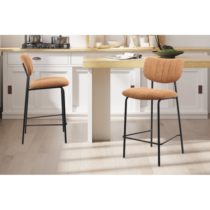 Chaise de comptoir Antura Tissu Ote Lisa 251 Orange - Meubles Modernes