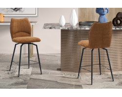 Chaise de comptoir Lara : Tissu Ote Sea 500 Pivotant Rouille