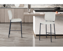 Chaise de comptoir Sophia Tissu Beige - Élégance et Confort