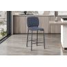 Chaise de comptoir 'Sophia' en tissu gris foncé - Élégance et confort