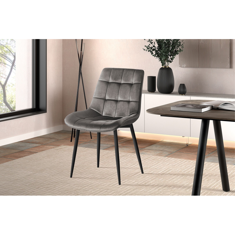 Chaise 'Juta' Velours Taupe - Élégance et Confort