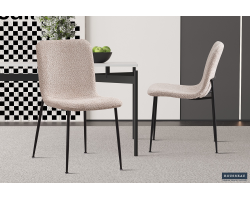 Chaise Alice Bouclé Beige | Design Élégant et Confort Optimal