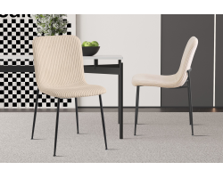 Chaise 'Alice' en corduroy beige - Élégance et confort