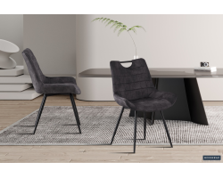 Chaise 'Nina' en Velours Gris - Élégance et Confort | Meubles
