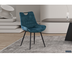 Chaise 'Nina' Velours Petrol - Élégance et Confort | Meubles