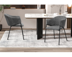 Chaise 'Hugo' Corduroy Gris Foncé - Élégance et Confort pour Votre Intérieur