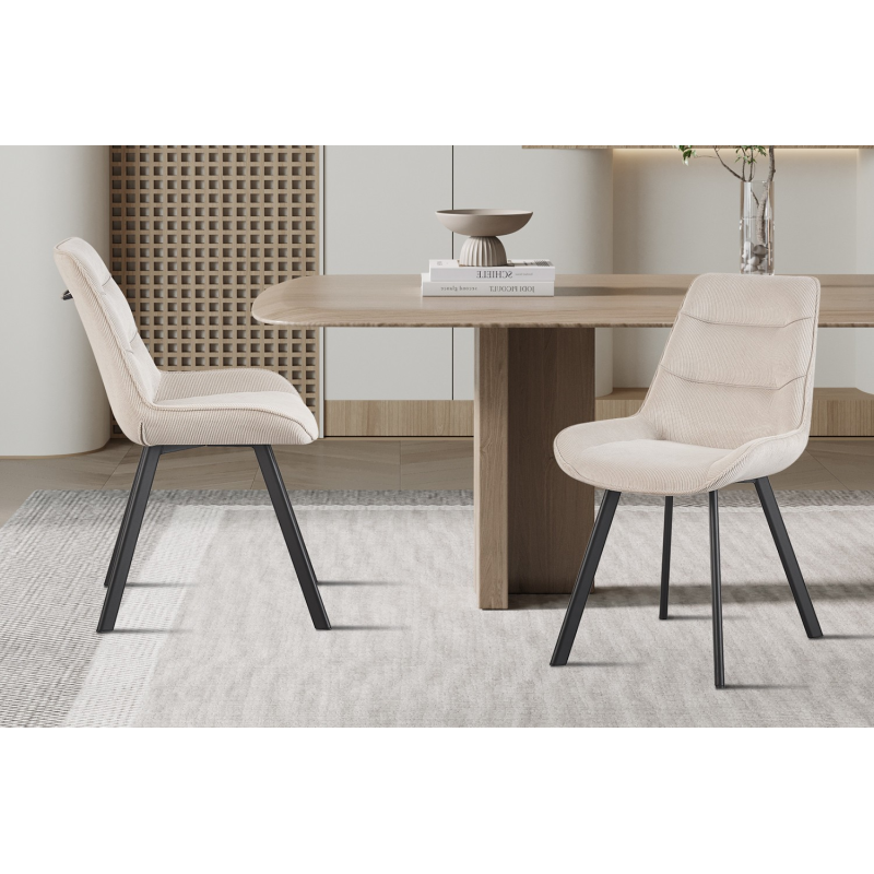 Chaise Amelie Corduroy Sable - Élégance et Confort