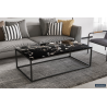 Table basse 'Livorno' en composite marbre noir - Élégance et robustesse