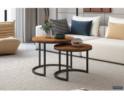 Table basse Goja set de 2 en bois de manguier - Élégance et robustesse