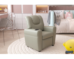 Mini-Fauteuil Relax 'Renée' Relevable PU Gris - Meubles Confortables
