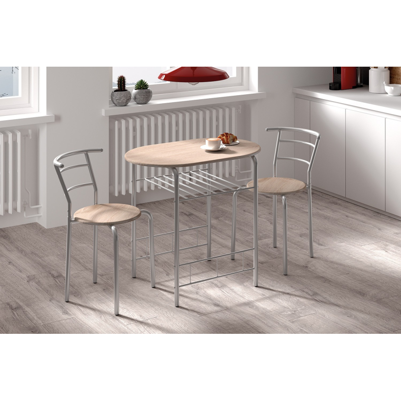 Set table Adam en métal gris - Élégance moderne pour votre intérieur
