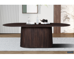 Table Miguel 230 cm Ovale en Bois de Manguier Brun Foncé - Élégance et Durabilité