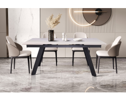 Table extensible 'Hera' en pierre blanche - Meubles design