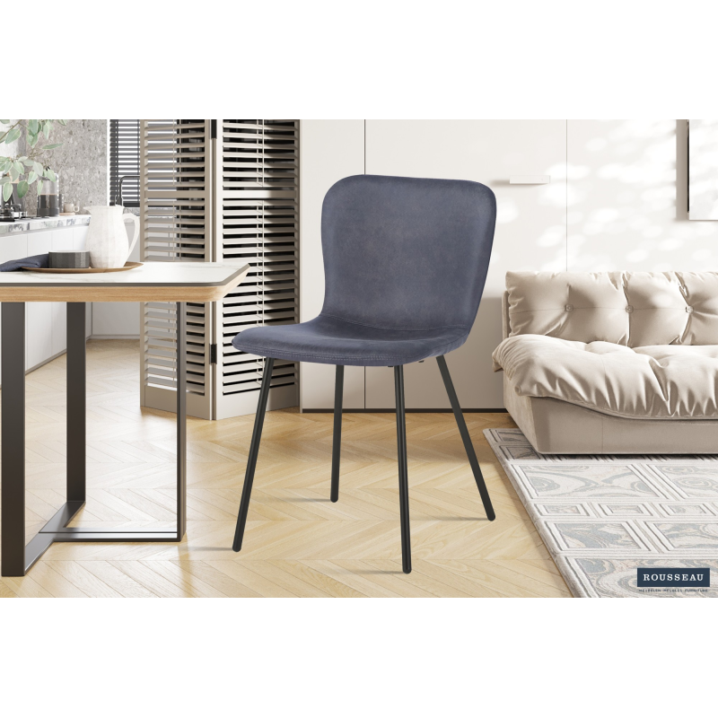 Chaise 'Susan' PU Gris Foncé - Élégance et Confort