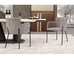 Chaise 'Naomi' en tissu sable - Élégance et confort | Meubles