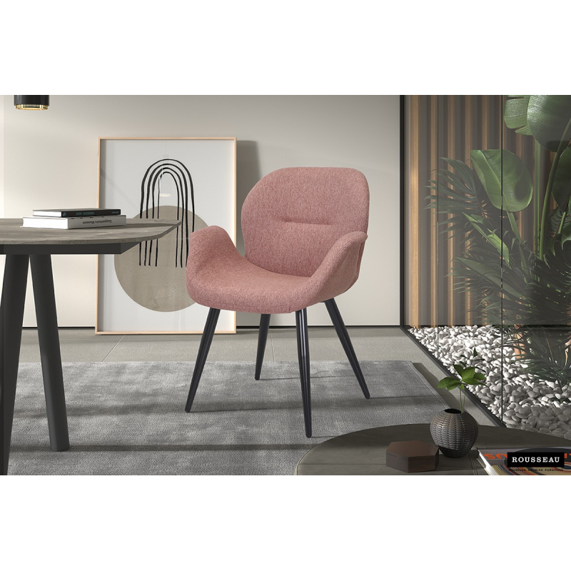 Chaise 'Maxim' Tissu Rose - Élégance et Confort