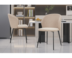 Chaise 'Toledo' Bouclé Sable - Confort et Élégance | Meubles