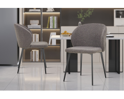 Chaise 'Toledo' Bouclé Gris - Élégance et Confort | Meubles