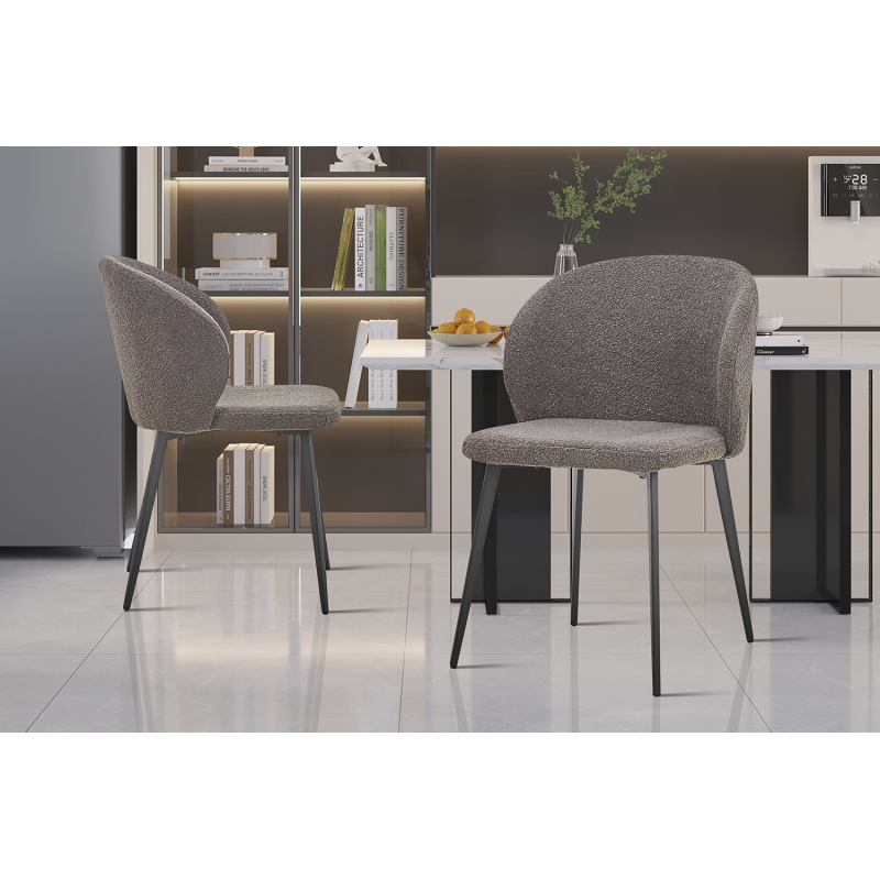 Chaise 'Toledo' Bouclé Gris - Élégance et Confort | Meubles